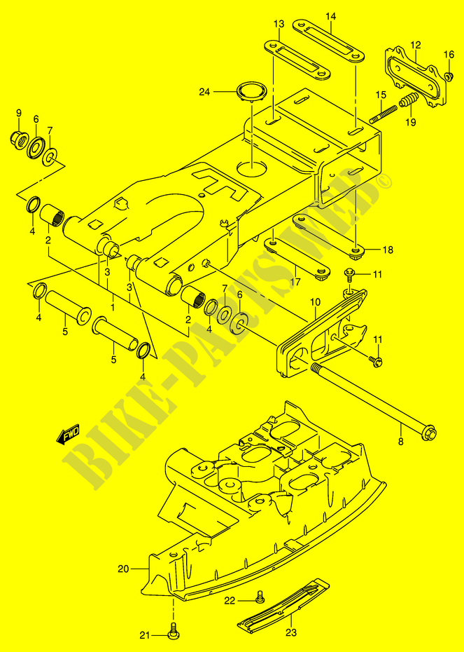 HINTERER SCHWING ARM (MODEL K3~F.NO.32113657) für Suzuki QUADSPORT 400 2005