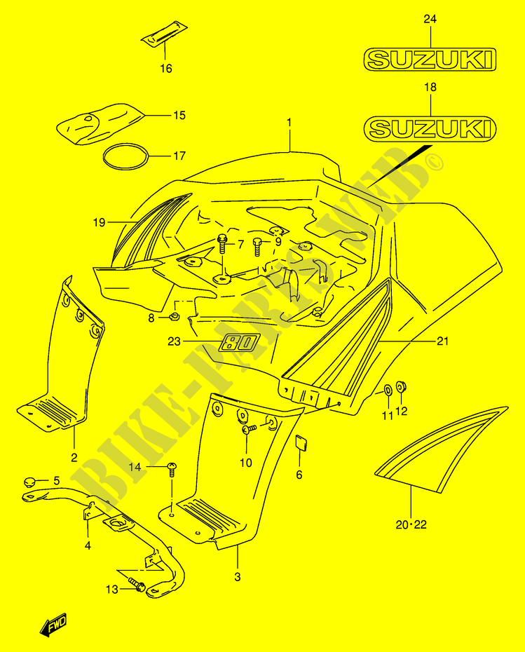 HINTERER KOTFLEGEL (MODEL K2/K3) für Suzuki QUADSPORT 80 2002
