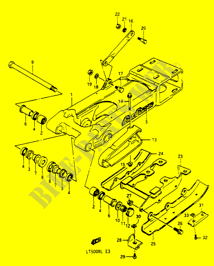 HINTERER SCHWING ARM (MODEL H) für Suzuki QUADRACER 500 1990