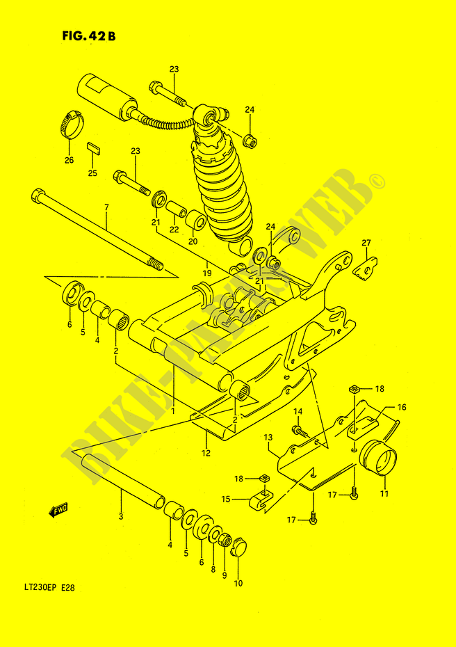 HINTERER SCHWING ARM (MODEL M/N/P) für Suzuki QUADSPORT 230 1988