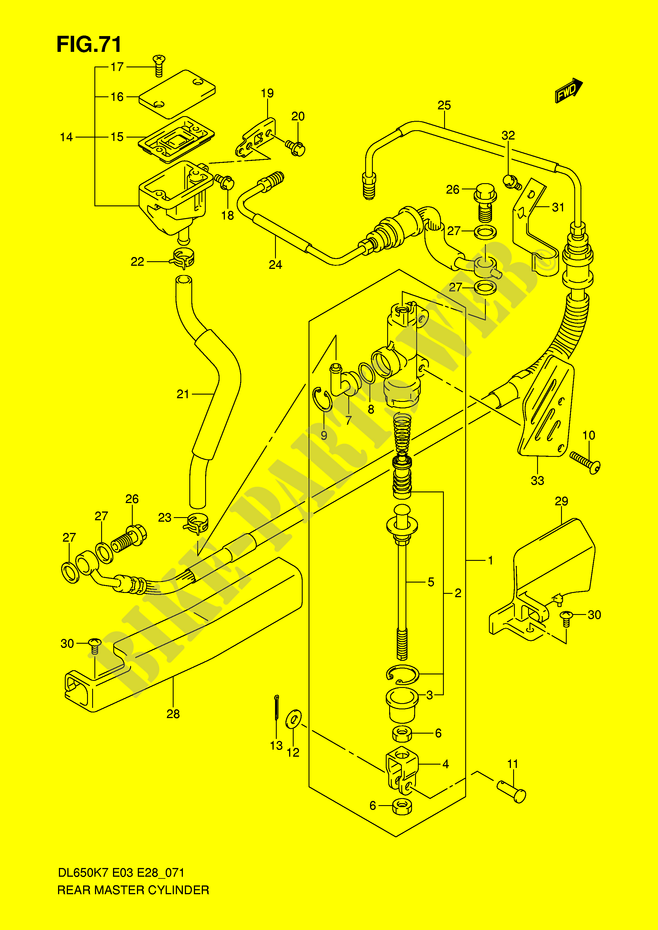 HINTERE BREMSE MASTER ZYLINDER (DL650AK7/AK8/AK9/AL0) für Suzuki V-STROM 650 2007