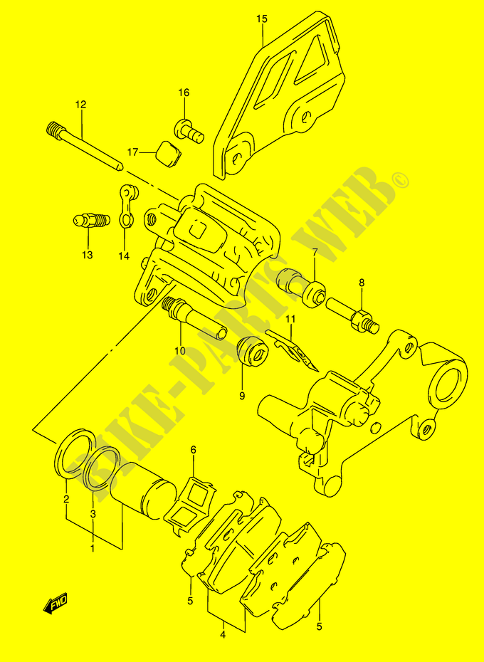 HINTERE BREMSZANGE (MODEL R/S/T) für Suzuki DR 350 1992