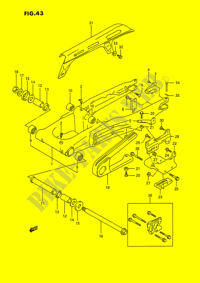 HINTERER SCHWING ARM (MODEL L/M/N/P) für Suzuki DR 350 1990