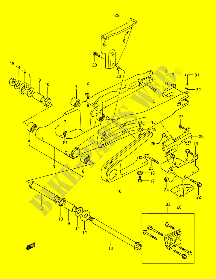 HINTERER SCHWING ARM (MODEL L/M/N/P) für Suzuki DR 350 1992