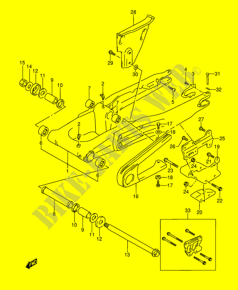 HINTERER SCHWING ARM (MODEL L/M/N/P) für Suzuki DR 350 1994