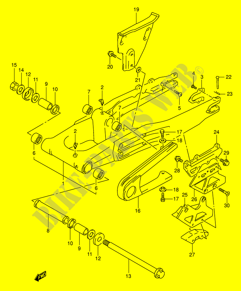 HINTERER SCHWING ARM (MODEL R/S/T) für Suzuki DR 350 1991