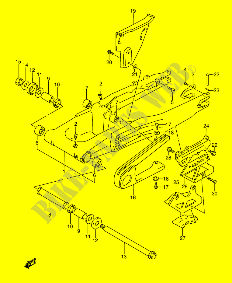 HINTERER SCHWING ARM (MODEL R/S/T) für Suzuki DR 350 1993