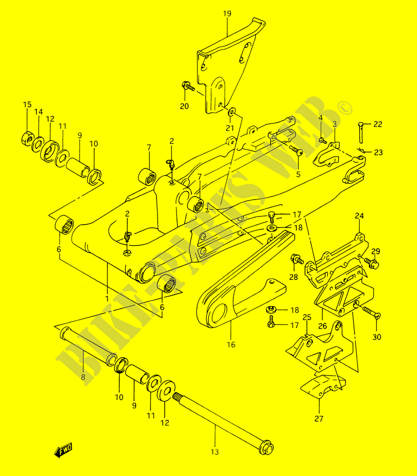 HINTERER SCHWING ARM (MODEL R) für Suzuki DR 350 1990