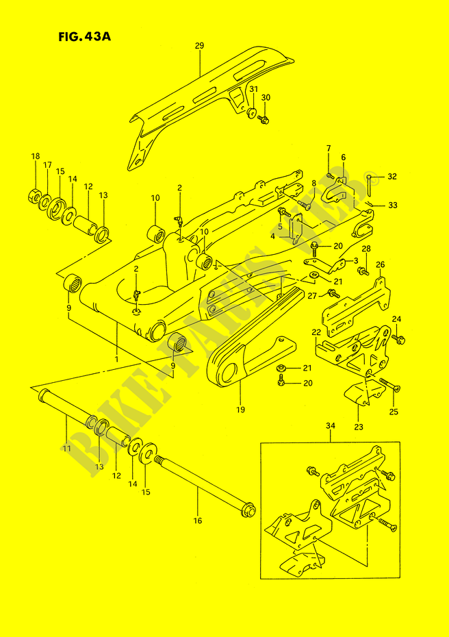 HINTERER SCHWING ARM (MODEL R) für Suzuki DR 350 1991