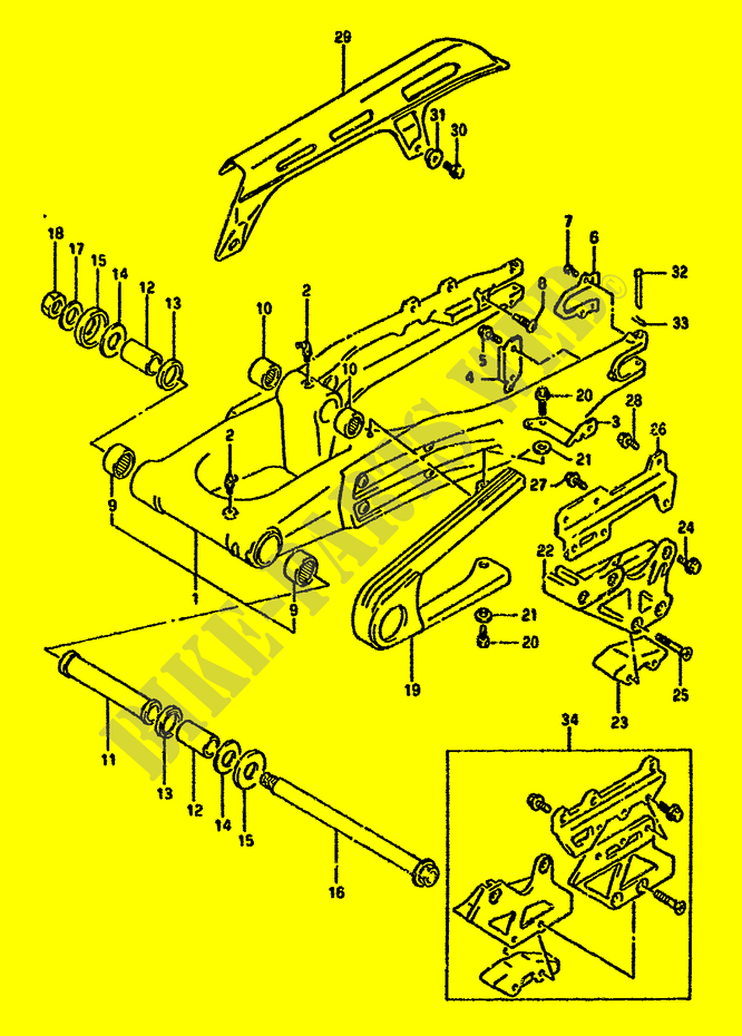 HINTERER SCHWING ARM (MODEL R) für Suzuki DR 350 1993