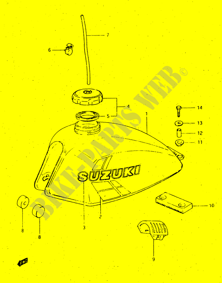 TREIBSTOFF TANK (MODEL E) für Suzuki DR 500 1984