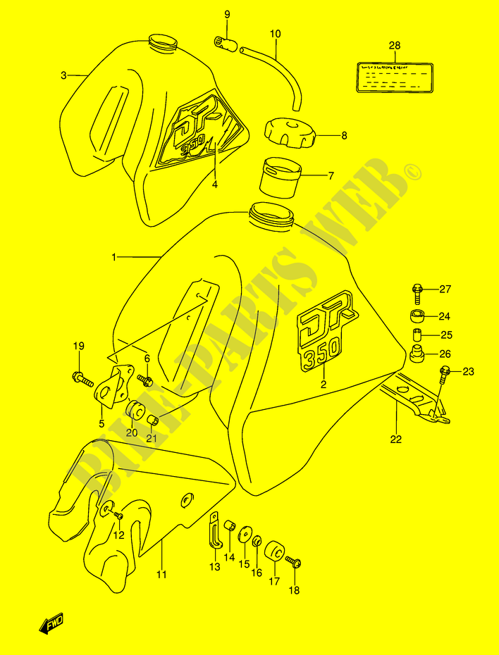 TREIBSTOFF TANK (MODEL L/M) für Suzuki DR 350 1990