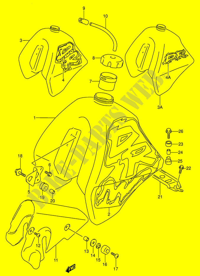 TREIBSTOFF TANK (MODEL N/P/R E24) für Suzuki DR 250 1990