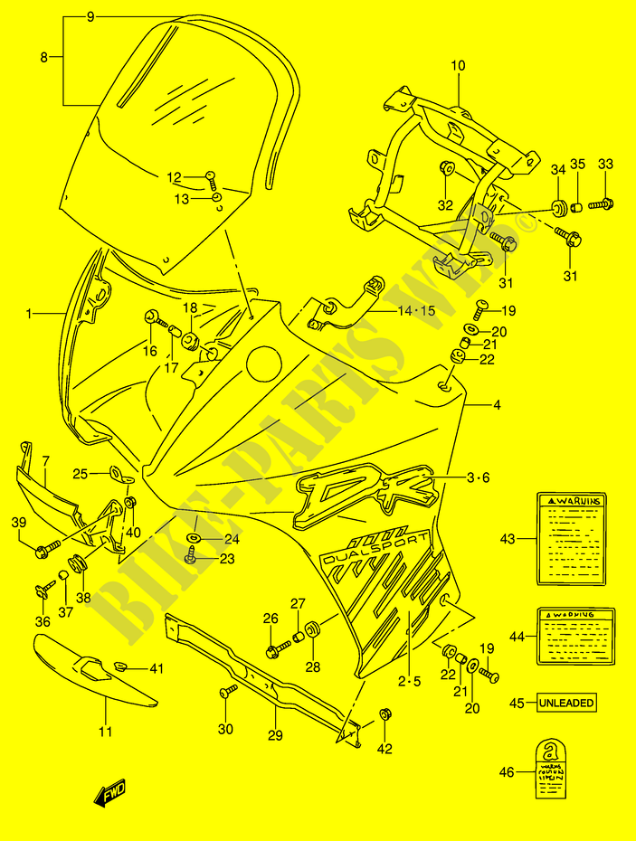 VERKLEIDUNG   AUFKLEBER (MODEL P) für Suzuki DR 650 1991