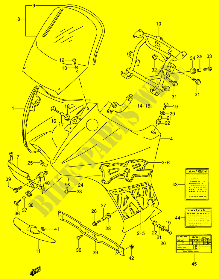 VERKLEIDUNG   AUFKLEBER (MODEL S) für Suzuki DR 650 1992
