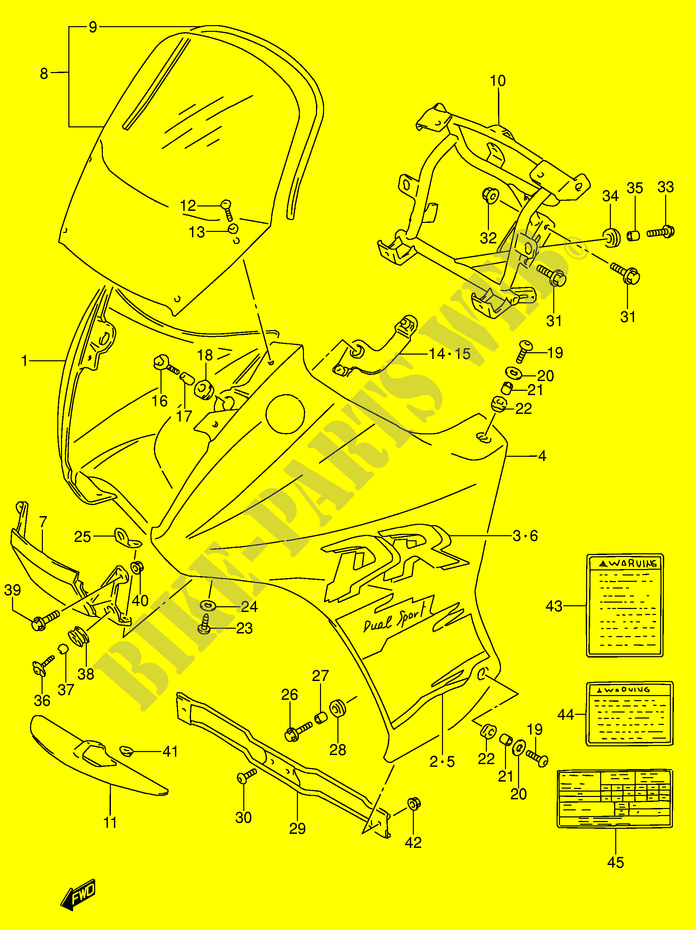 VERKLEIDUNG   AUFKLEBER (MODEL T) für Suzuki DR 650 1991