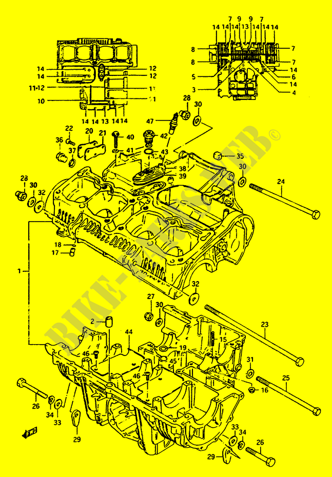KURBELGEHEUSE (E.NO.102248~) für Suzuki GS 1150 1985