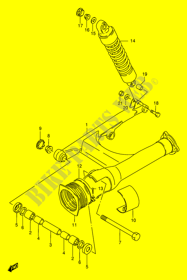HINTERER SCHWING ARM (MODEL K1/K2/K3) für Suzuki INTRUDER 1400 2001
