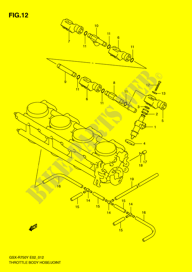 DROSSELKLAPPE SCHLAUCH/ANSCHLUSS (MODEL Y) für Suzuki GSX-R 750 2003