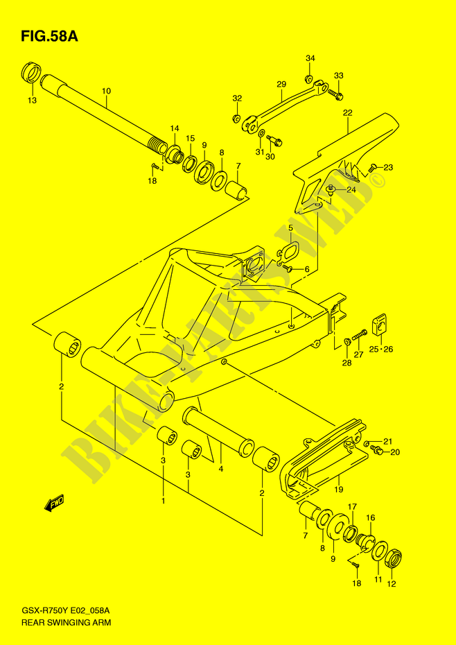 HINTERER SCHWING ARM (MODEL K2/K3) für Suzuki GSX-R 750 2003