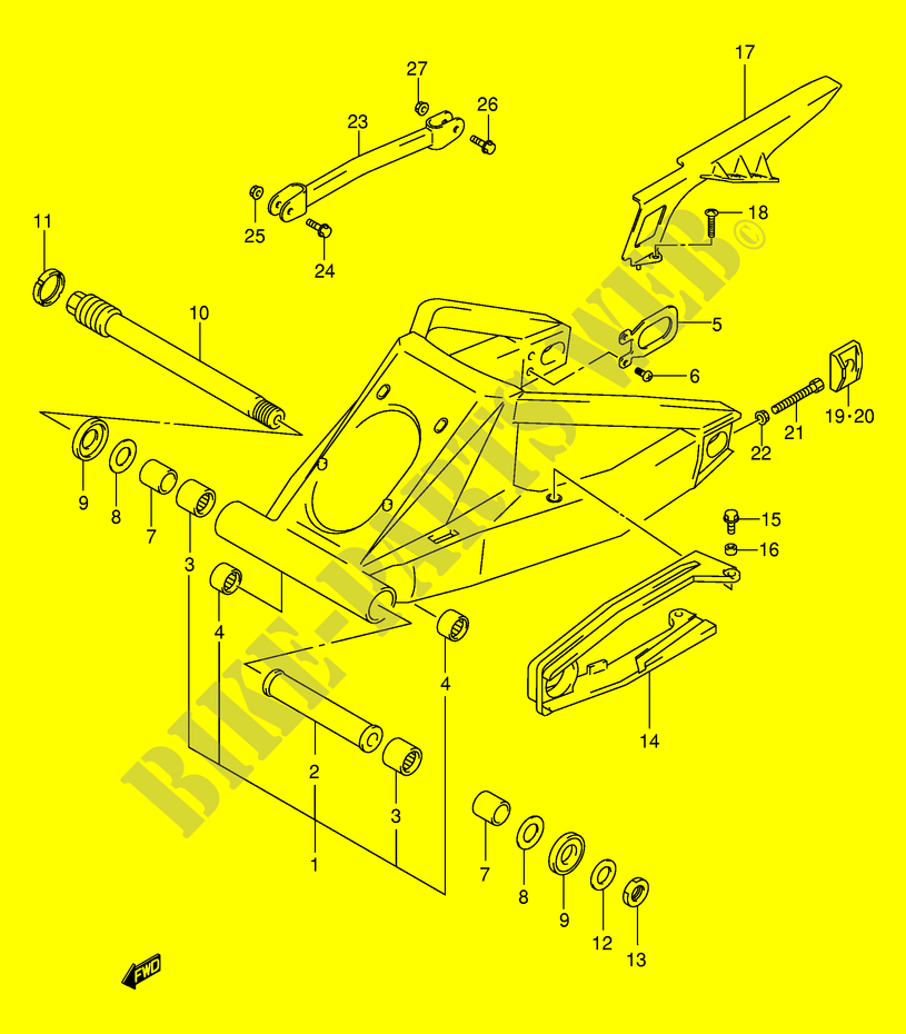 HINTERER SCHWINGARM (MODEL X/Y/K1/K2) für Suzuki HAYABUSA 1300 1999