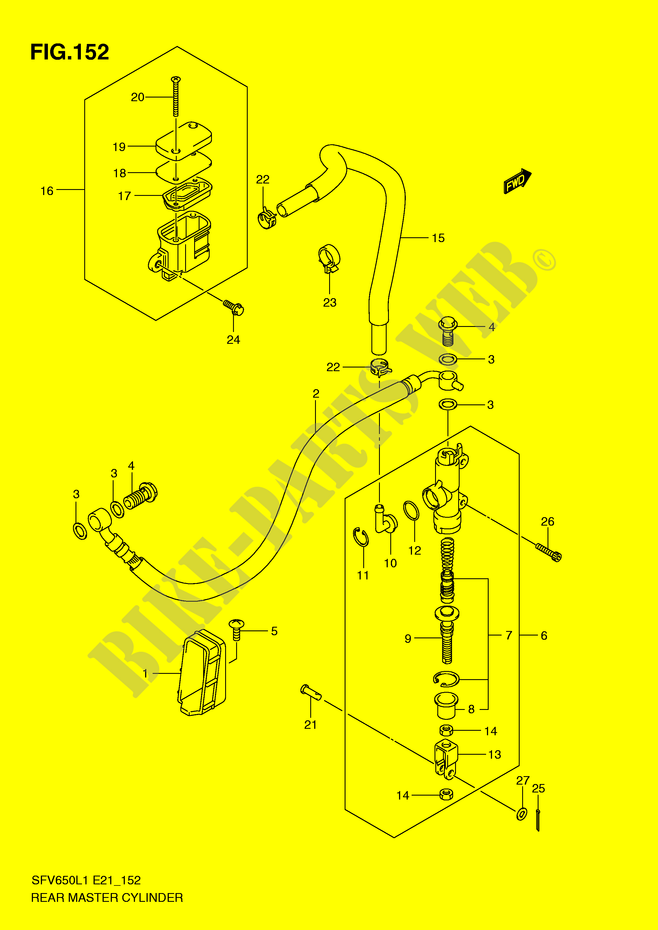 HINTERE BREMSE MASTER ZYLINDER (SFV650L1 E24) für Suzuki GLADIUS 650 2011