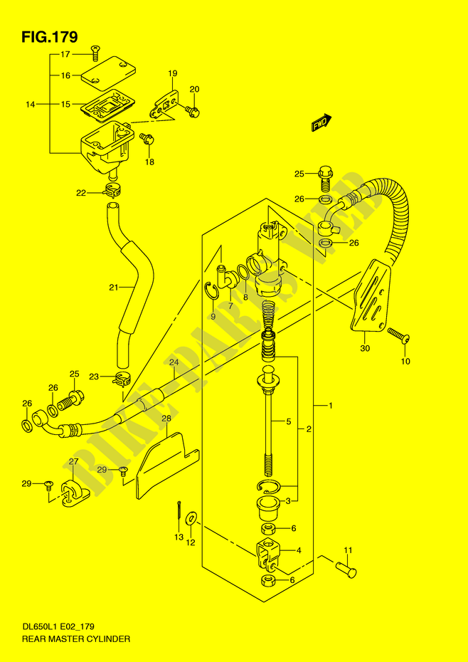 HINTERE BREMSE MASTER ZYLINDER (DL650L1 E24) für Suzuki V-STROM 650 2011