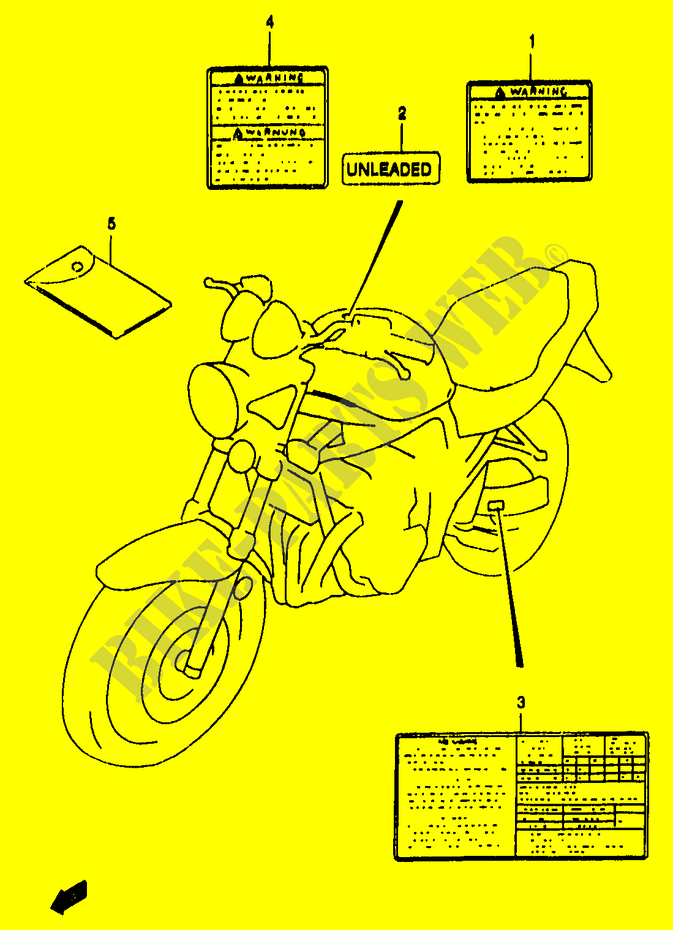 AUFSCHRIFT (MODEL T/V/W/X) für Suzuki BANDIT 1200 1997