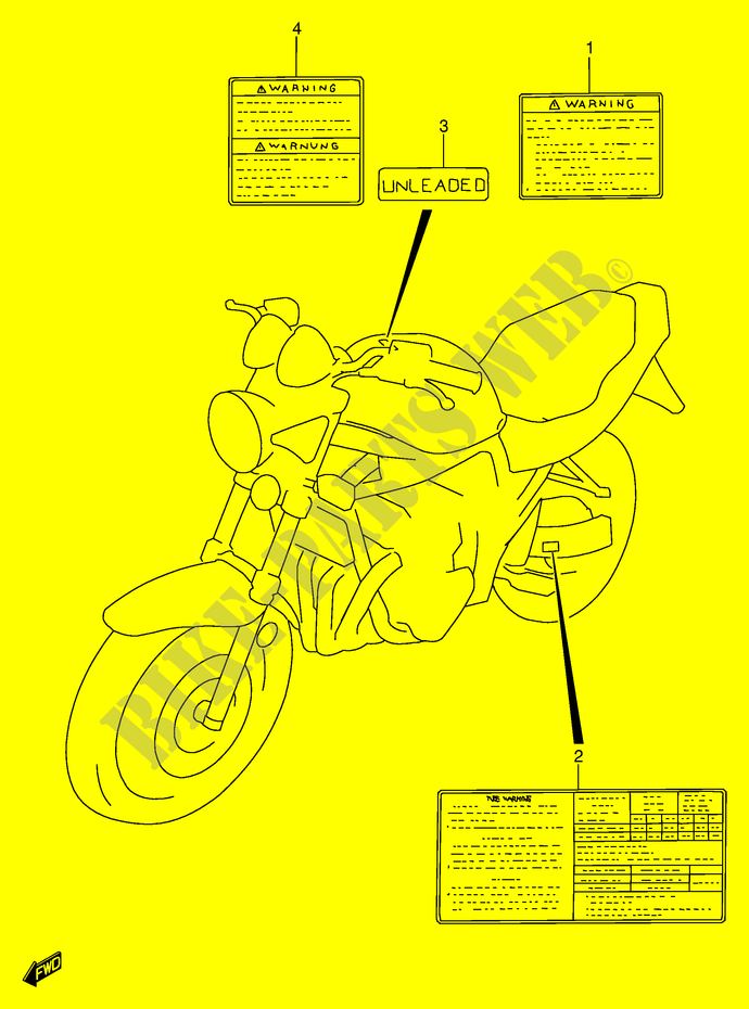 AUFSCHRIFT (MODEL T/V/W/X) für Suzuki BANDIT 600 1997