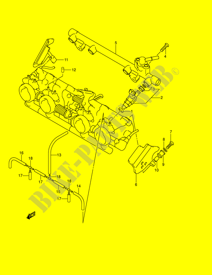 DROSSELKLAPPE SCHLAUCH/ANSCHLUSS (MODEL K3/K4/K5) für Suzuki GSX 1400 2004