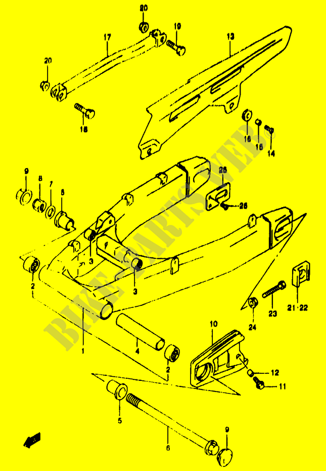 HINTERER SCHWING ARM (GSF1200SAV/SAW/SAX/SAY) für Suzuki BANDIT 1200 1996