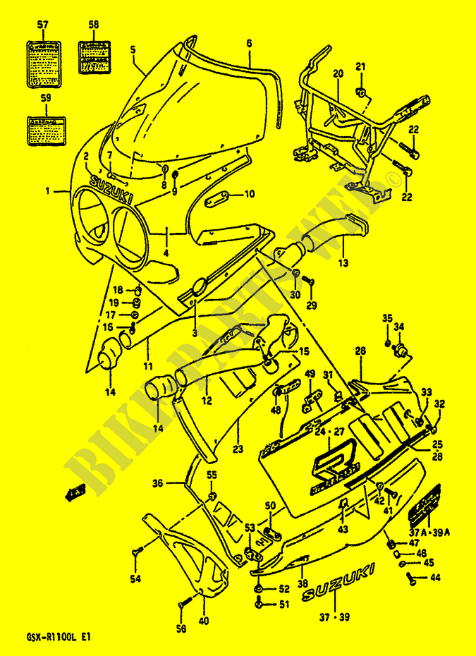 VERKLEIDUNG (MODEL L 3CG) für Suzuki GSX-R 1100 1989