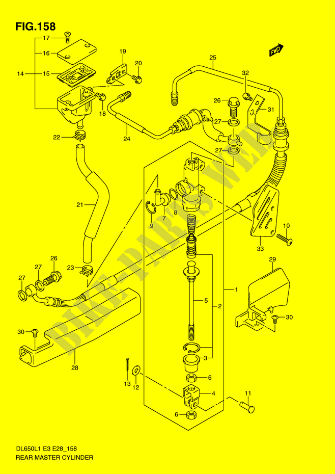 HINTERE BREMSE MASTER ZYLINDER (DL650AL1 E28) für Suzuki V-STROM 650 2011