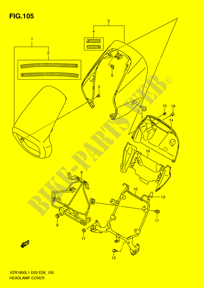 SCHEINWERTE ABDECKUNG (VZR1800ZL1 E33) für Suzuki INTRUDER 1800 2011