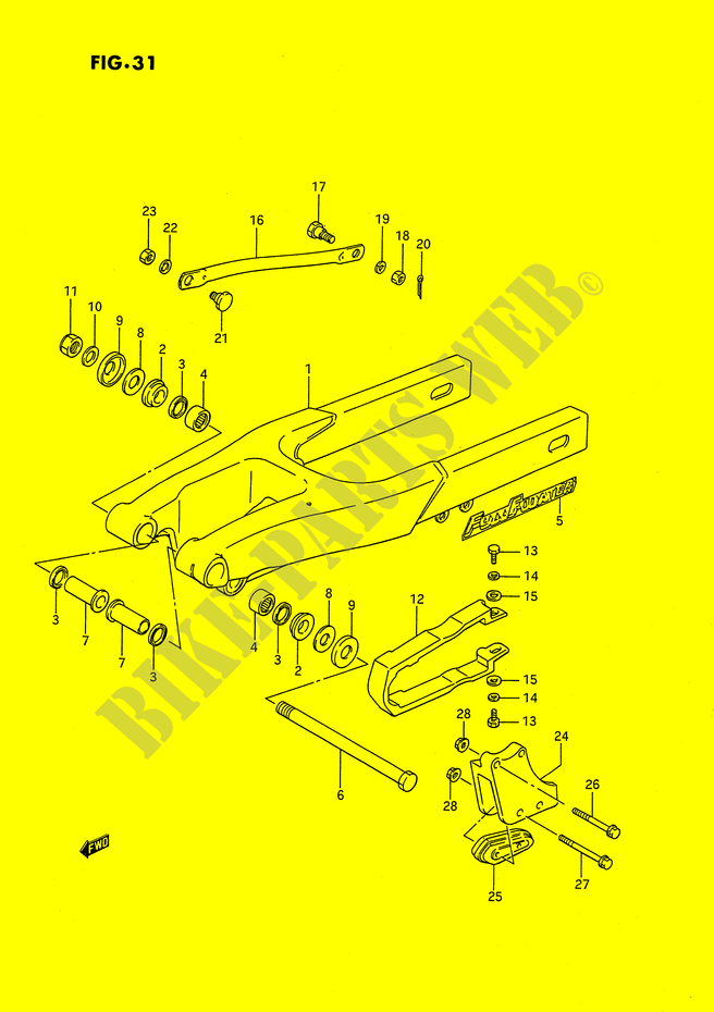 HINTERER SCHWING ARM (MODEL G/H) für Suzuki RM 80 1994