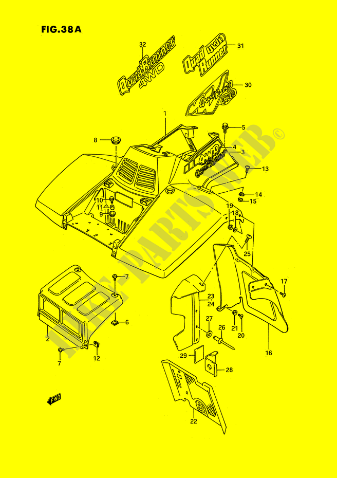 VORDERER KOTFLEGEL (MODEL M/N/P/R/S) für Suzuki QUADRUNNER 250 1993
