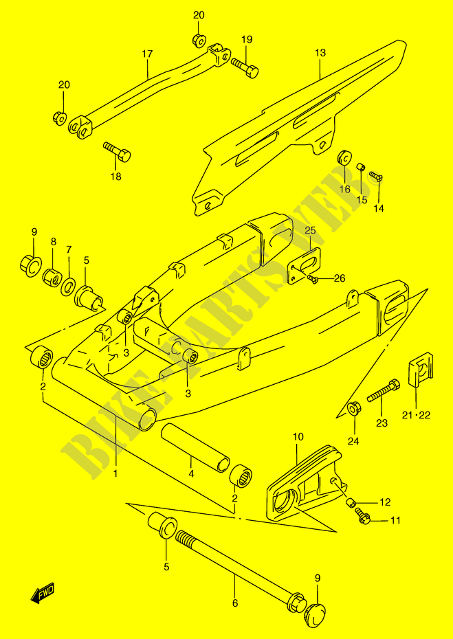 HINTERER SCHWING ARM (GSF1200SAV/SAW/SAX/SAY) für Suzuki BANDIT 1200 1997