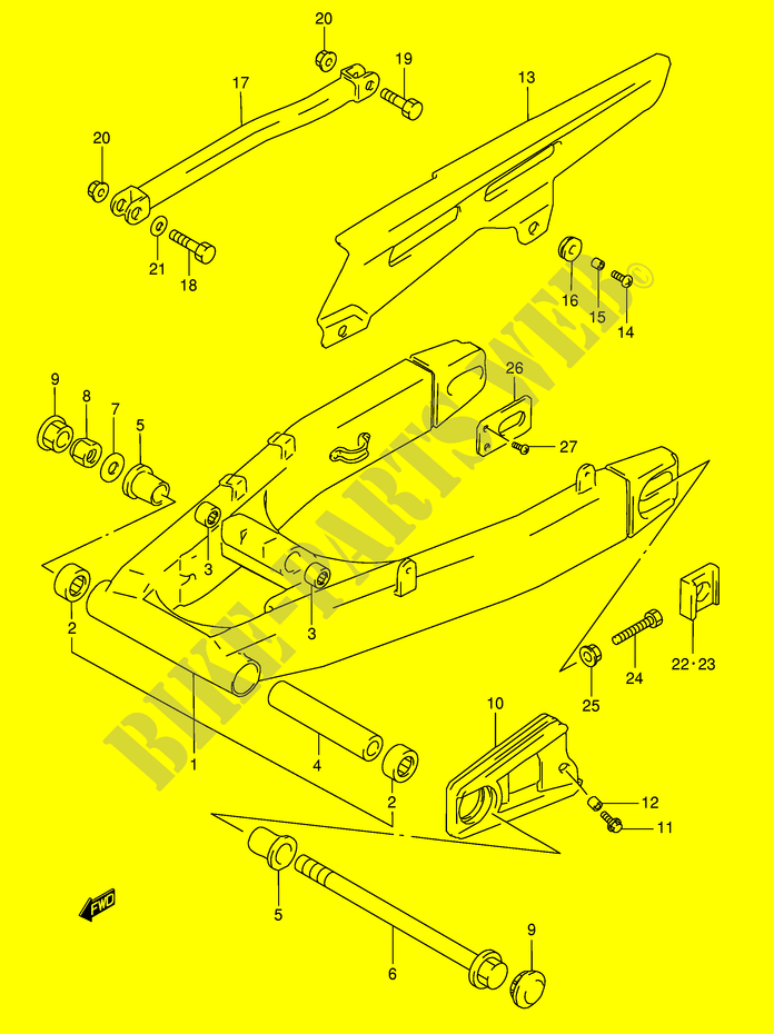 HINTERER SCHWING ARM (GSF1200ST/SV/SW/SX/SY) für Suzuki BANDIT 1200 1996