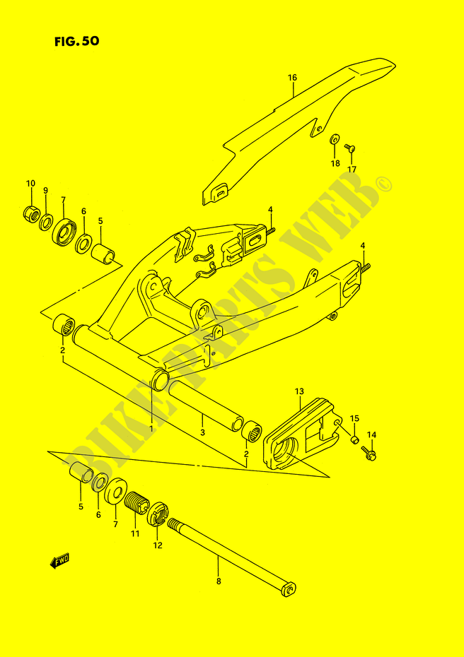 HINTERER SCHWING ARM (MODEL N/P) für Suzuki GSX-R 750 1992