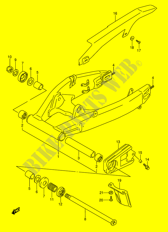 HINTERER SCHWING ARM (MODEL P/R) für Suzuki GSX-R 1100 1996