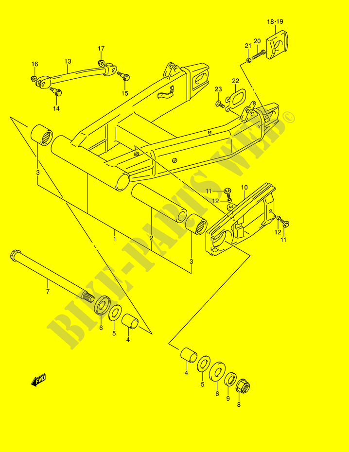 HINTERER SCHWINGARM (MODEL K3/K4/K5) für Suzuki GSX 1400 2002
