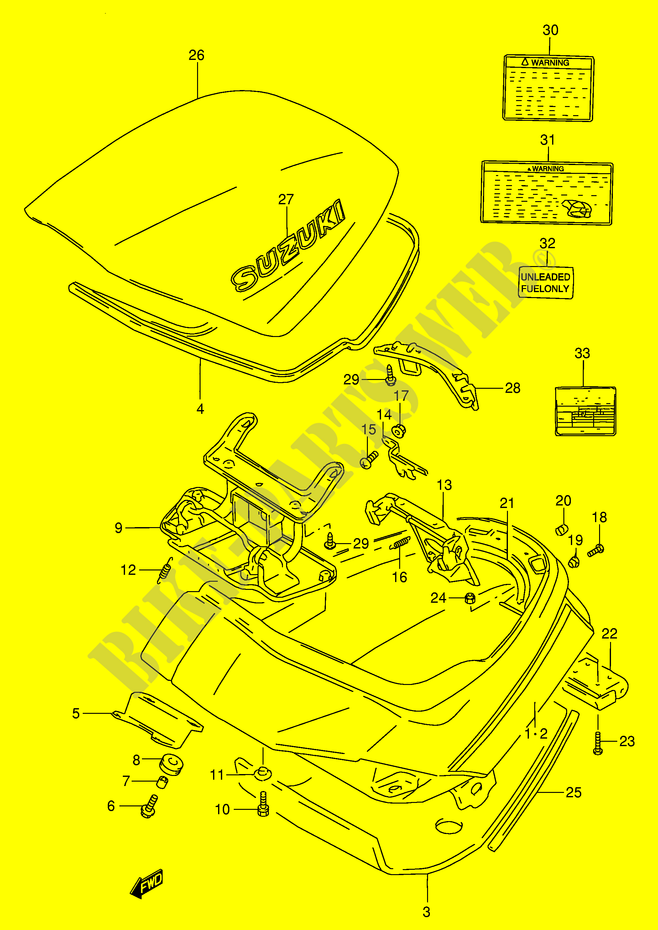 KOFFER (MODEL P/R/T) für Suzuki GSX 250 1994