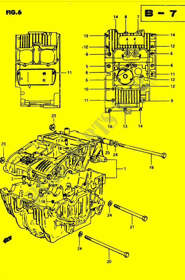 KURBELGEHEUSE (MODEL D) für Suzuki GSX 250 1982