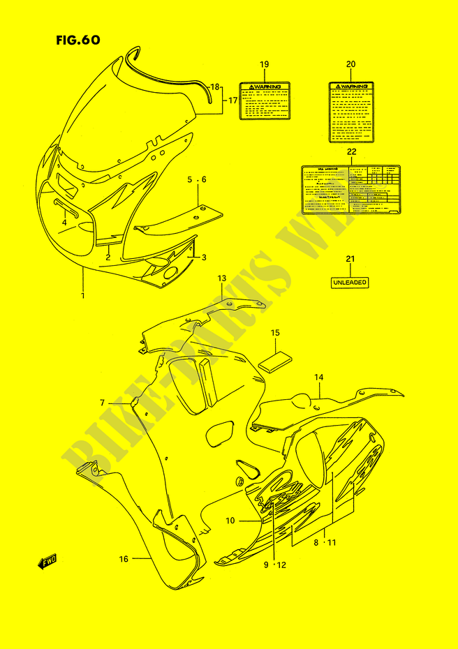 VERKLEIDUNG (MODEL P M18,A5L) für Suzuki GSX-R 750 1992