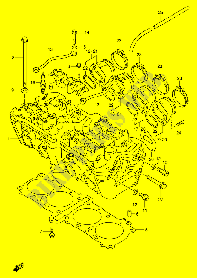 ZYLINDER KOPF (MODEL S/T/V/W) für Suzuki GSX-R 1100 1994