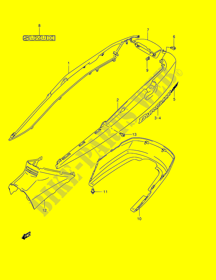 RAHMEN VERKLEIDUNG  (MODELE K4) für Suzuki BURGMAN 400 2004