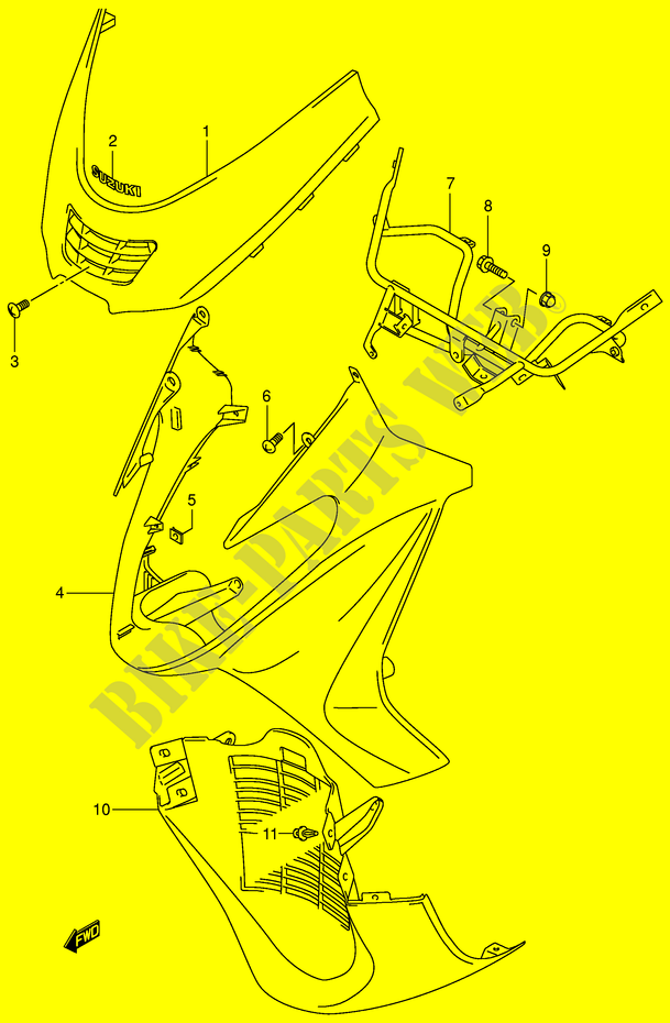 FRONT BEIN VERKLEIDUNG (MODEL K1) für Suzuki BURGMAN 250 1998