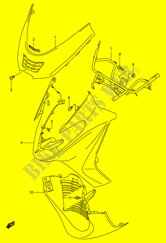 FRONT BEIN VERKLEIDUNG (MODEL K1) für Suzuki BURGMAN 400 2002