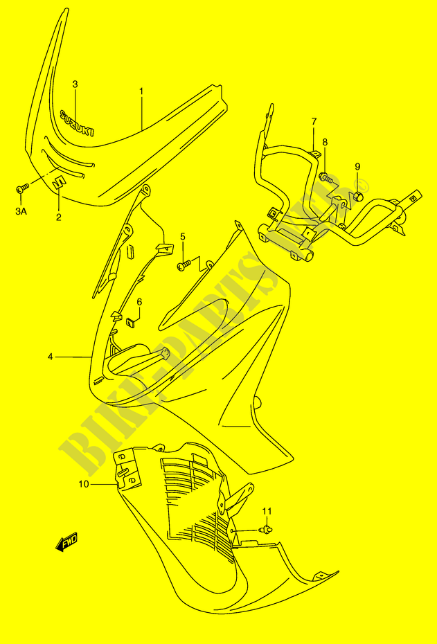 FRONT BEIN VERKLEIDUNG (MODEL W/X) für Suzuki BURGMAN 250 2000