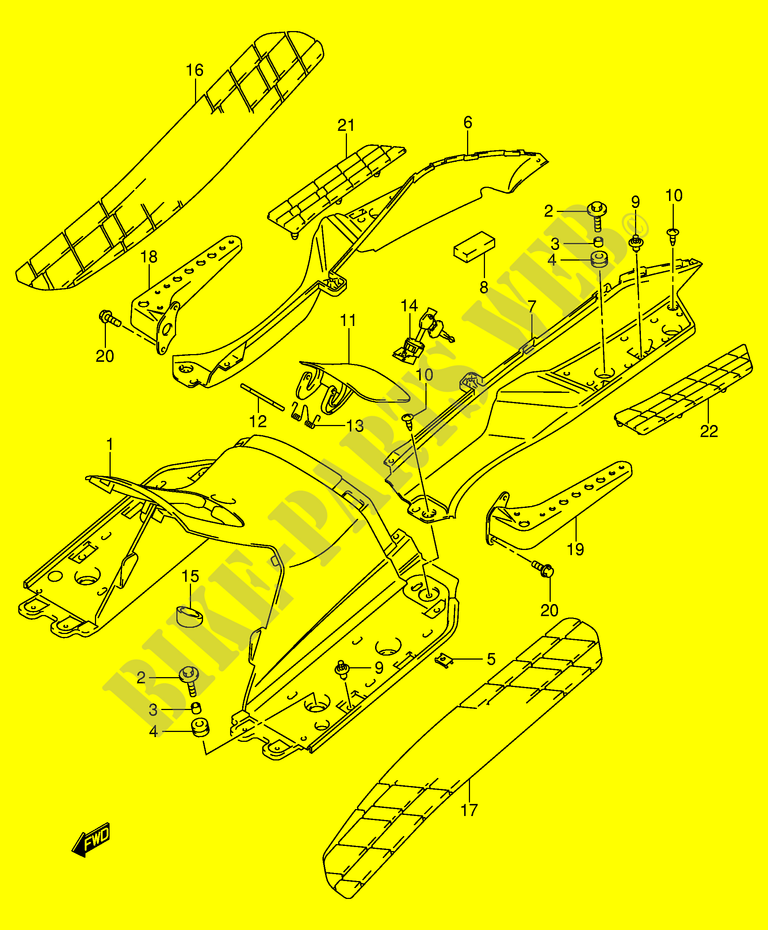 HINTERE BEINVERKLEIDUNG (MODEL K1/K2) für Suzuki BURGMAN 250 2001